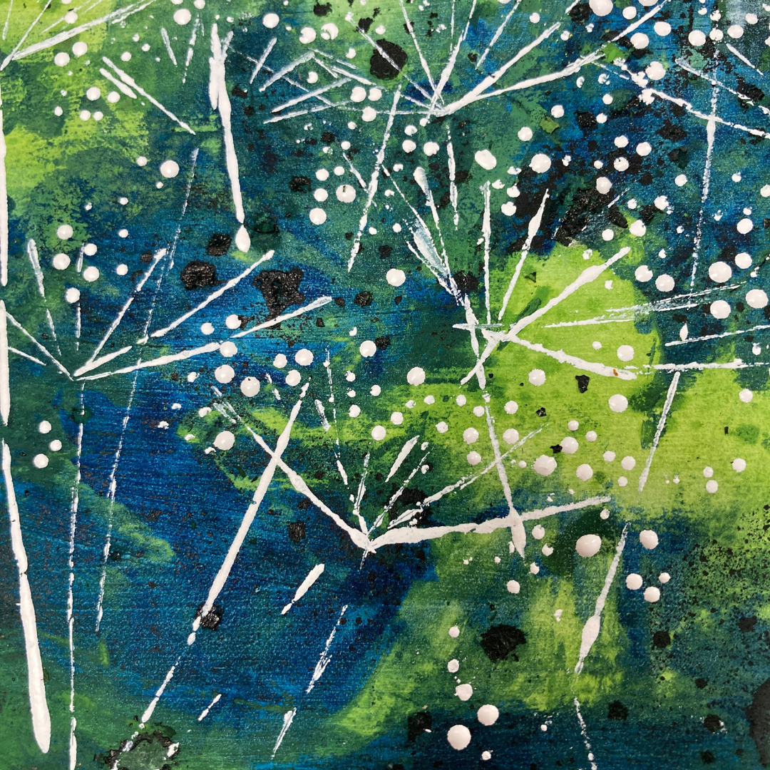 'Everything Flows' 35cm x 35cm Gouache & Ink on Board