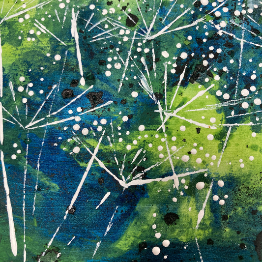 'Everything Flows' 35cm x 35cm Gouache & Ink on Board