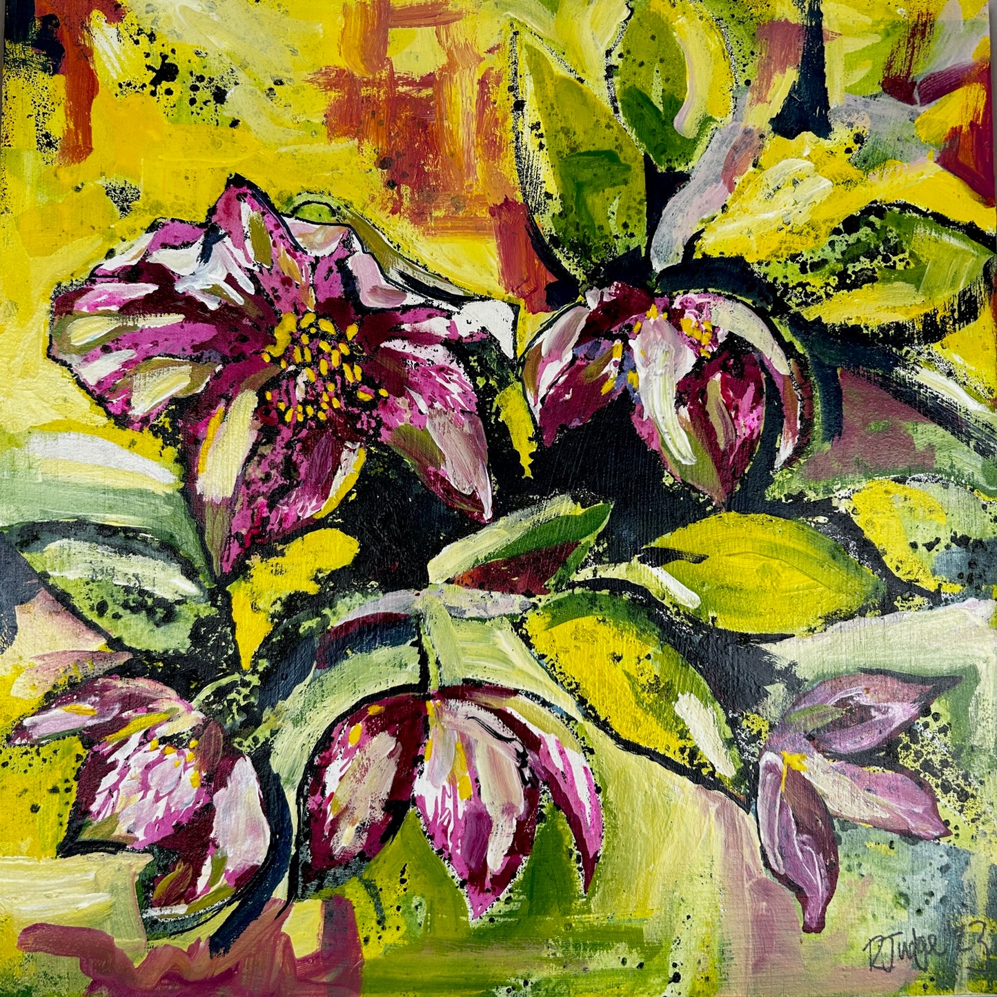 'Queen of the South' 34cm x 34cm Gouache & Ink on Board