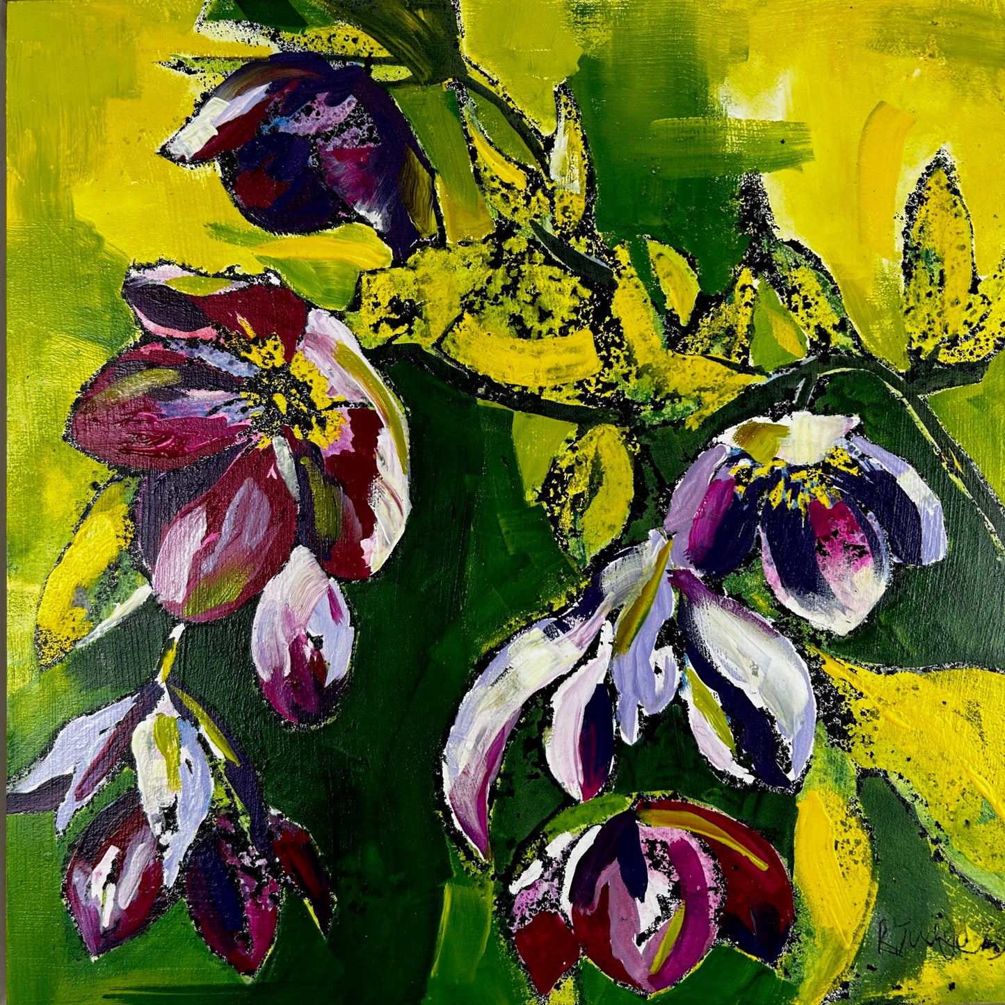 'Words That Say' 34cm x 34cm Gouache & Ink on Board