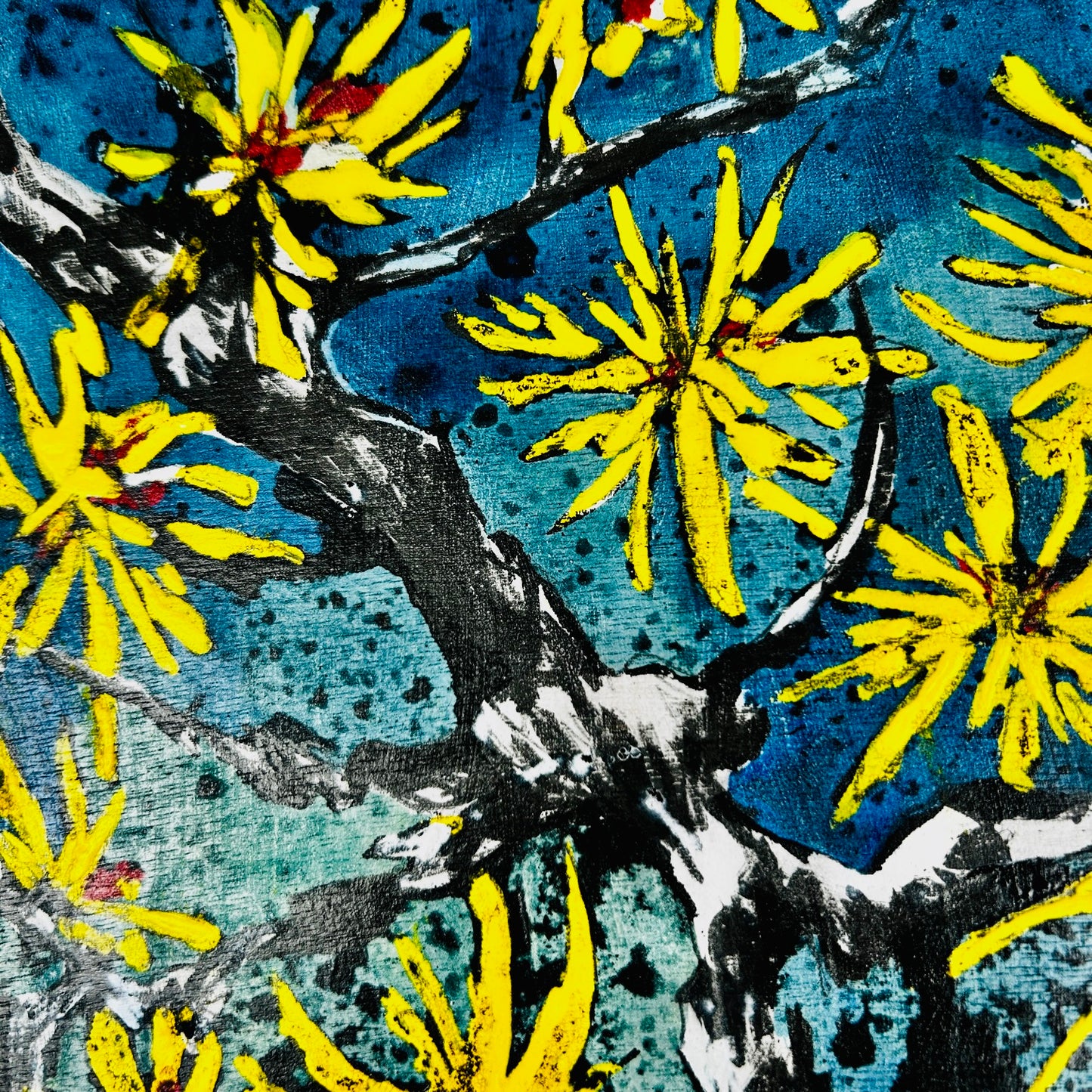 'Twisterella' 19cm x 19cm Gouache & Ink on Board