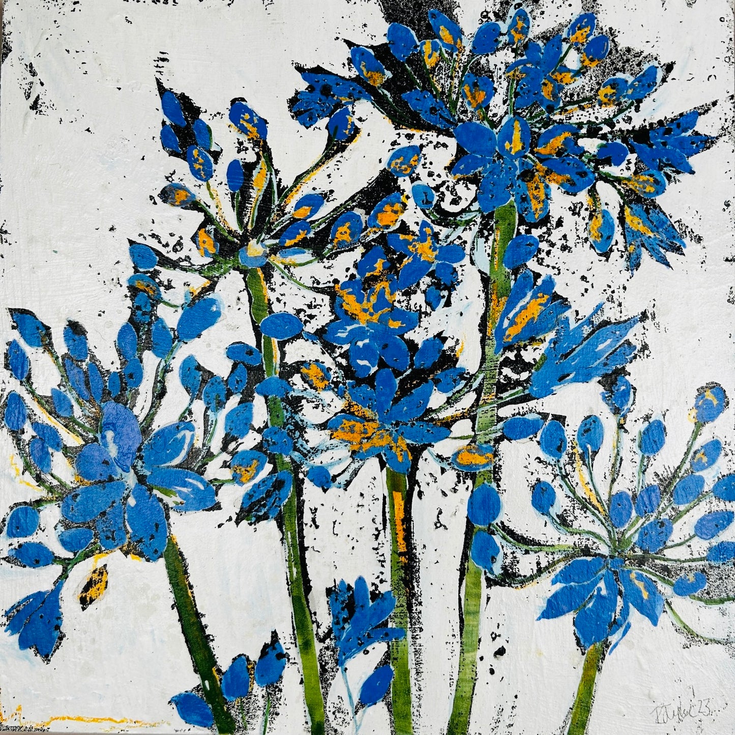 'Cold Feet Warm Heart' 34cm x 34cm Gouache & Ink on Board