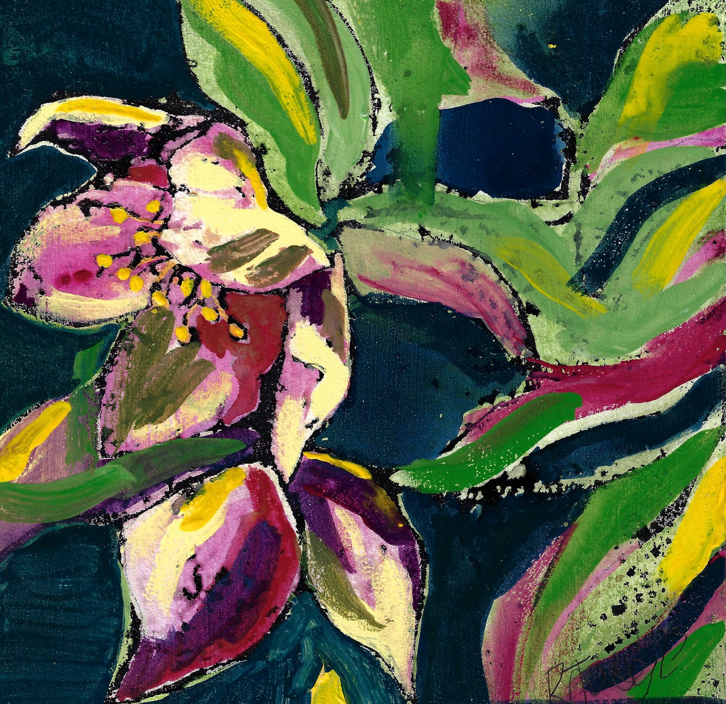 'Redondo Beach' 19cm x 19cm Gouache & Ink on Board