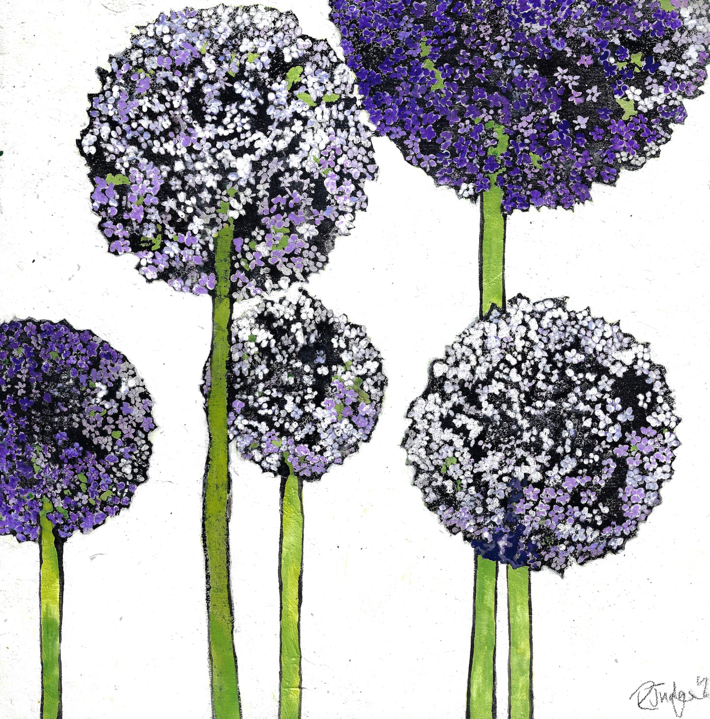 'Slow Down' 34cm x 34cm Gouache & Ink on Board