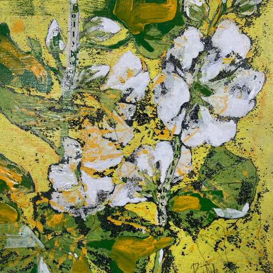 'Sparky's Plan' 35cm x 35cm Mixed Media on Board