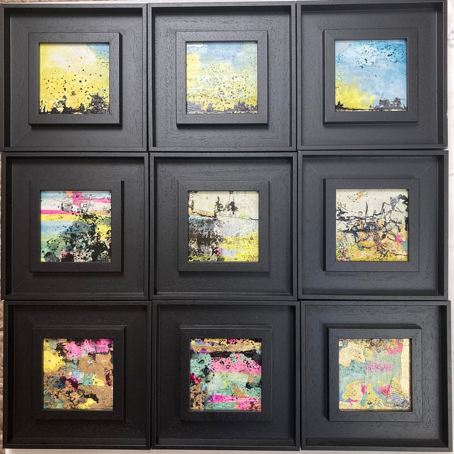 'View Nine in Nine Squares' 19cm x 19cm Mixed Media on Board