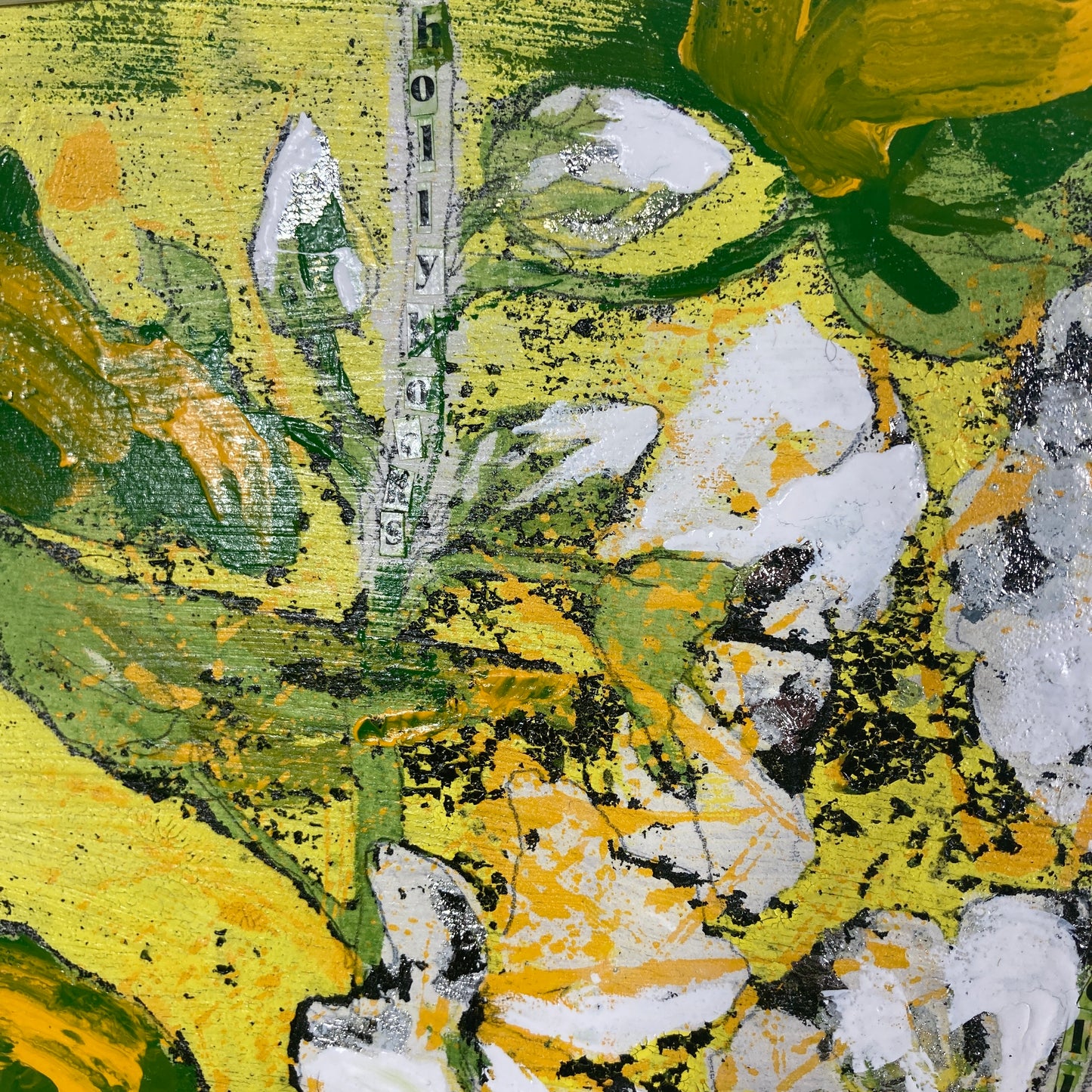 'Sparky's Plan' 35cm x 35cm Mixed Media on Board