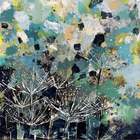 'The Artist's Fear of the Pollen Count' 77cm x 77cm Gouache & Ink on Board