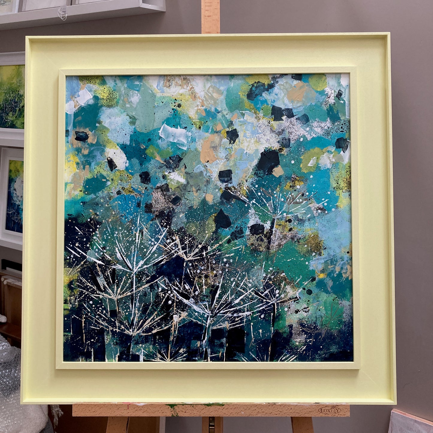 'The Artist's Fear of the Pollen Count' 77cm x 77cm Gouache & Ink on Board